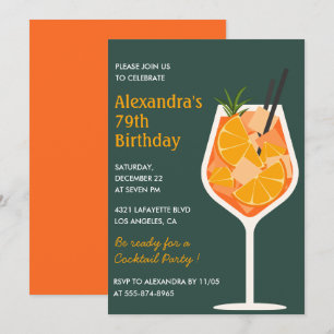 Cartes d'invitation 79e anniversaire Elegant Moder