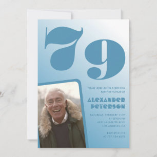 Cartes d'invitation 79e anniversaire homme Photo d