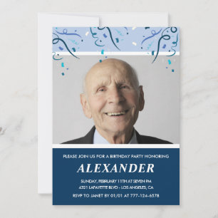 Cartes d'invitation 95e anniversaire homme Photo B