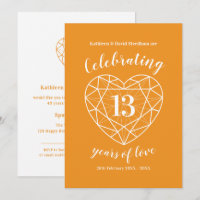 Cartes d'invitation à la fête célébrant 13 ans d'a