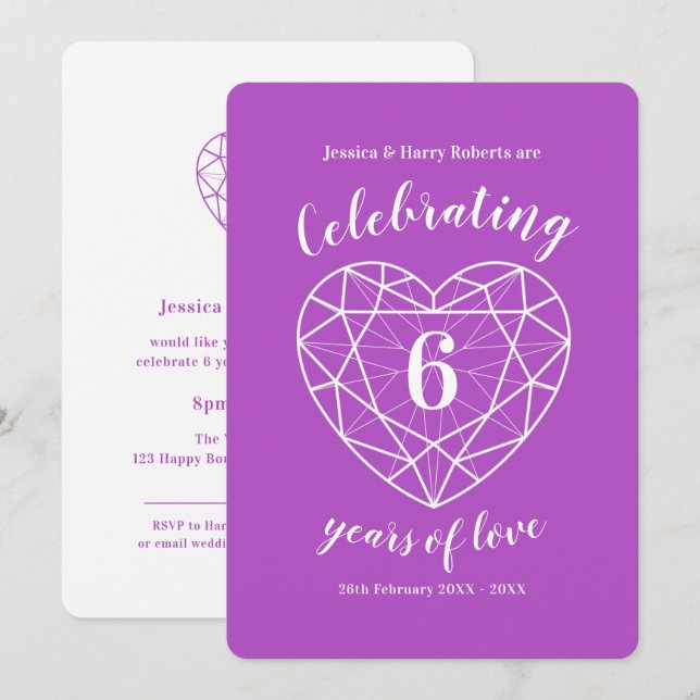 Cartes d'invitation à la fête d'anniversaire d'amé (Devant / Derrière)