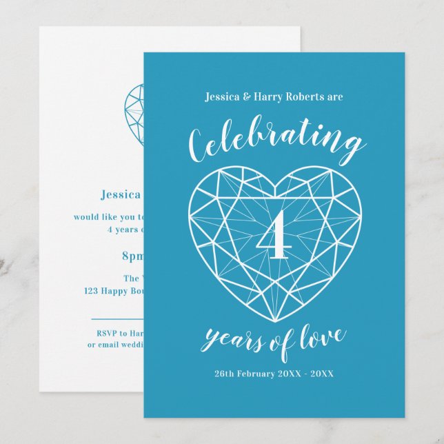 Cartes d'invitation à la fête d'anniversaire Topaz (Devant / Derrière)