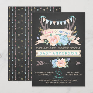 Cartes d'invitation à la révélation du sexe de béb