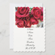 Cartes d'invitation à la rose rouge
