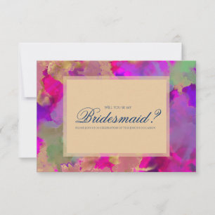 Cartes d'invitation à l'encre marbrée rose, violet