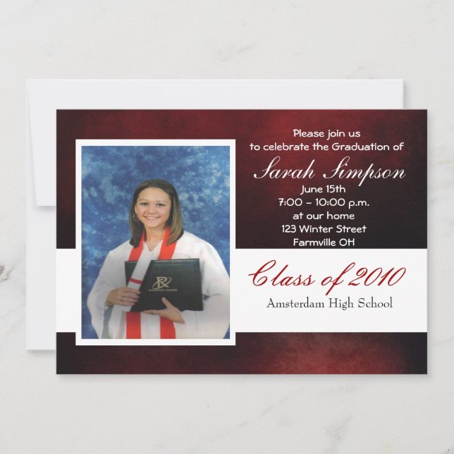 Cartes d'invitation à l'obtention d'un diplôme (Devant)