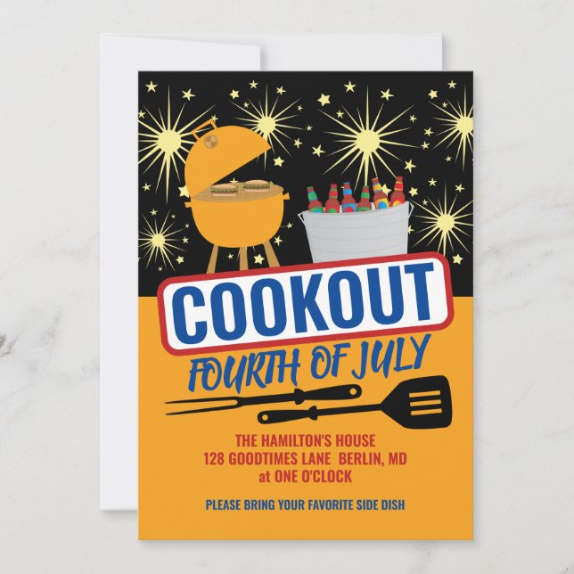 Cartes d'invitation à une fête champêtre du 4 juil (Devant)