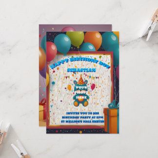 Cartes d'invitation à une fête d'anniversaire avec
