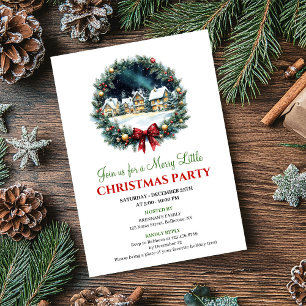 Cartes d'invitation à une fête de Noël aquarelle s