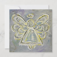 Cartes d'invitation Ange Gardien Blanc personnalis