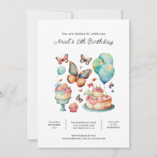 Cartes d'invitation anniversaire papillon imprimab