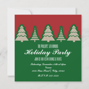 Cartes d'invitation arbre de Noël en papier Kraft