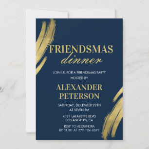 Cartes d'invitation au dîner de Friendsmas  Navy O