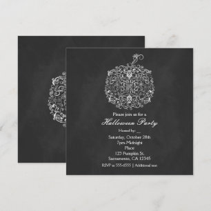 Cartes d'invitation automnales avec citrouille et