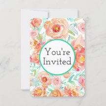 Cartes d'invitation aux pivoines florales