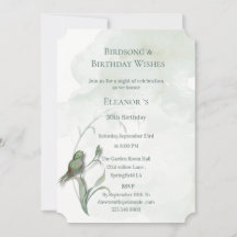 Cartes d'invitation avec chants d'oiseaux et meill