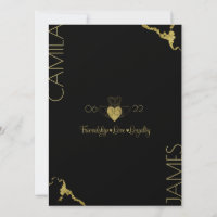 Cartes d'invitation avec monogramme Claddagh