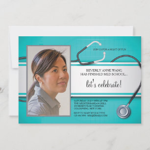 Cartes d'invitation avec stéthoscope