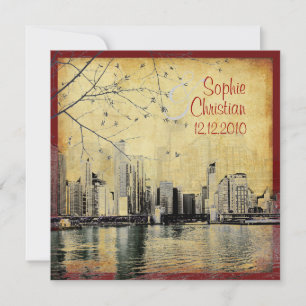 Cartes d'invitation avec vue sur le lac et la skyl