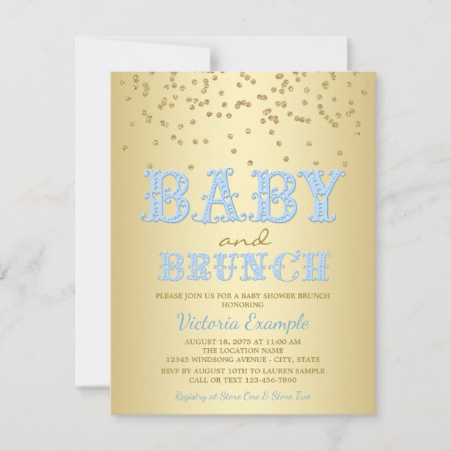 Cartes d'invitation Baby Shower Brunch pour garçon (Devant)