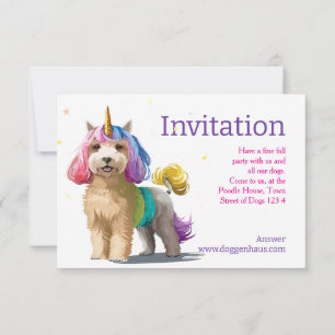Cartes d'invitation Caniche