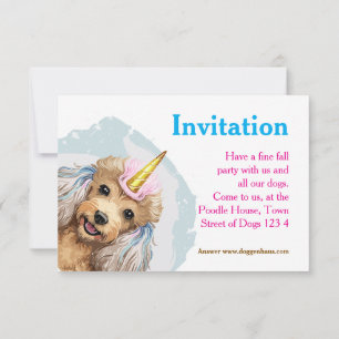 Cartes d'invitation Caniche