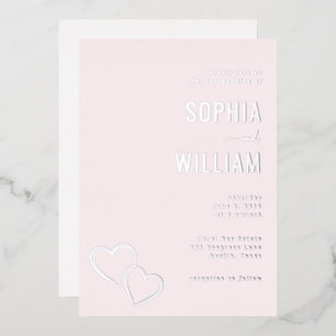 Cartes d'invitation Cœur Rose Romantique