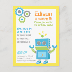 Cartes d'invitation colorées et mignonnes pour une