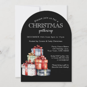 Cartes d'invitation colorées pour fête de Noël