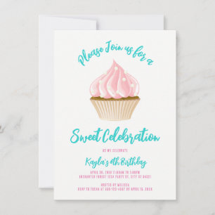 Cartes d'invitation Cupcake pour une Douce Célébra