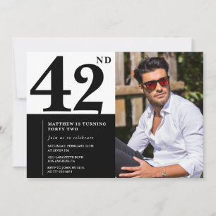 Cartes d'invitation d'anniversaire 42 ans photo no