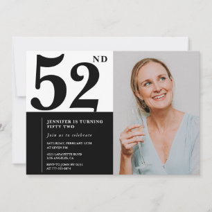 Cartes d'invitation d'anniversaire 52 ans photo no