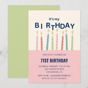 Cartes d'invitation d'anniversaire 71 ans Funny Ca