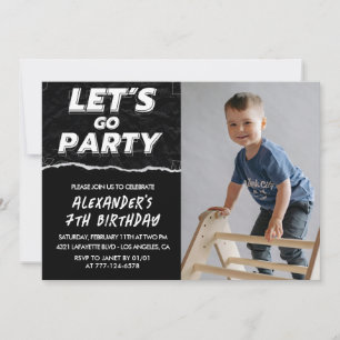 Cartes d'invitation d'anniversaire 7 ans garçon no