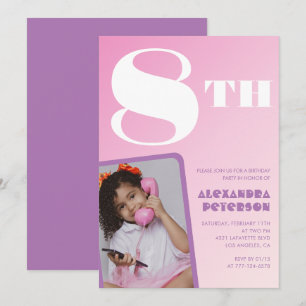 Cartes d'invitation d'anniversaire 8 ans fille ave