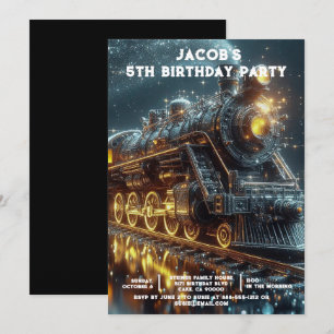 Cartes d'invitation d'anniversaire à thème de trai
