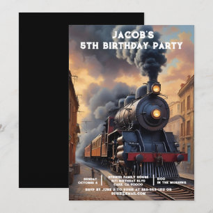 Cartes d'invitation d'anniversaire à thème de trai