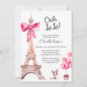 Cartes d'invitation d'anniversaire avec la Tour Ei