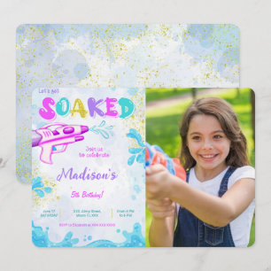 Cartes d'invitation d'anniversaire avec pistolet à
