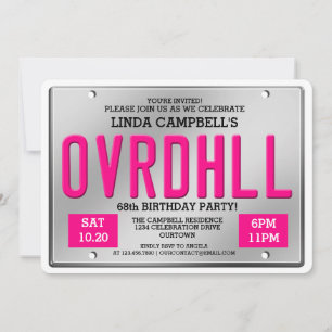 Cartes d'invitation d'anniversaire avec plaque d'i