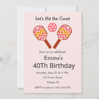Cartes d'invitation d'anniversaire avec raquettes