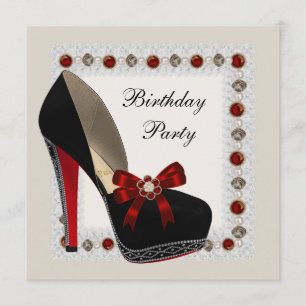 Cartes d'invitation d'anniversaire chaussure à tal