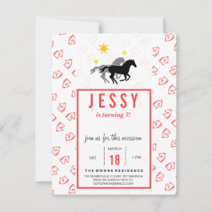 Cartes d'invitation d'anniversaire Cheval Rouge Co