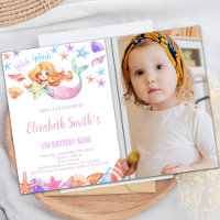 Cartes d'invitation d'anniversaire de sirène magni