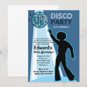 Cartes d'invitation d'anniversaire Disco Party