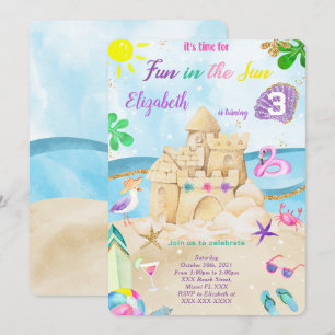 Cartes d'invitation d'anniversaire plage