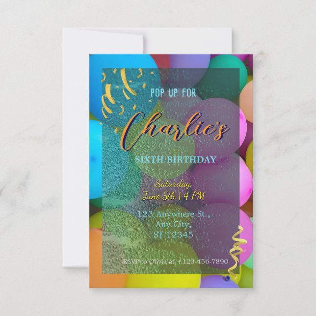 Cartes d'invitation d'anniversaire pour enfant ave (Devant)