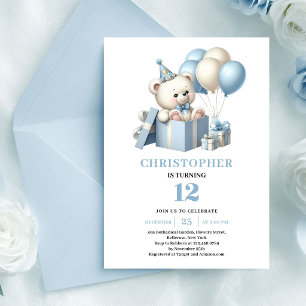 Cartes d'invitation d'anniversaire pour garçon ble