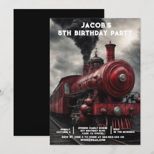 Cartes d'invitation d'anniversaire pour train d'âg