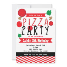 Cartes d'invitation d'anniversaire rouge, noir et